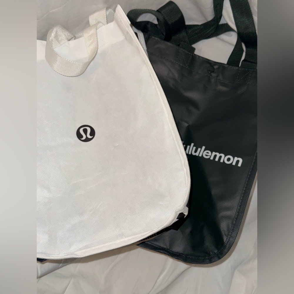 lululemon athletica Black and Green Tote Bags